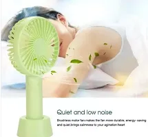 Mini Portable USB Hand Fan Built-in Rechargeable Battery Operated Summer Cooling Table Fan with Standing Holder Handy Base For Home Office Indoor Outdoor Travel (Assorted-thumb1