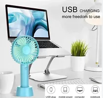 Mini Portable USB Hand Fan Built-in Rechargeable Battery Operated Summer Cooling Table Fan with Standing Holder Handy Base For Home Office Indoor Outdoor Travel (Assorted-thumb2