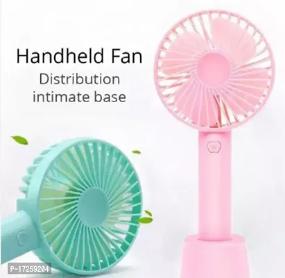Mini Portable USB Hand Fan Built-in Rechargeable Battery Operated Summer Cooling Table Fan with Standing Holder Handy Base For Home Office Indoor Outdoor Travel (Assorted-thumb0