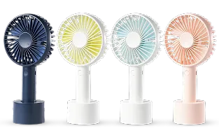 Mini Portable USB Hand Fan Built-in Rechargeable Battery Operated Summer Cooling Table Fan with Standing Holder Handy Base For Home Office Indoor Outdoor Travel (Assorted-thumb2