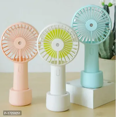 Mini Portable USB Hand Fan Built-in Rechargeable Battery Operated Summer Cooling Table Fan with Standing Holder Handy Base For Home Office Indoor Outdoor Travel (Assorted-thumb2