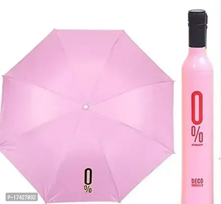 Bottle Shape Mini Compact Foldable Umbrella with Plastic Case Umbrella Umbrella  (Purple, Pink, Yellow, Black, Blue)-thumb2