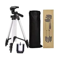 TRIPOD-3110 Portable Camera Tripod with Three-Dimensional Head Quick Release Plate for All Cameras  Mobile, Best for Making Videos'- Silver, Black-thumb1