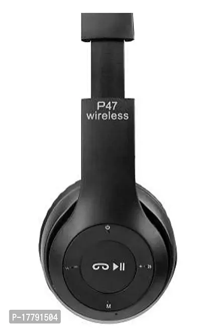 P47 Wireless Headphones with Stereo Memory Card Support Bluetooth Headset Bluetooth  Wired Headset  (Black, On the Ear-thumb0