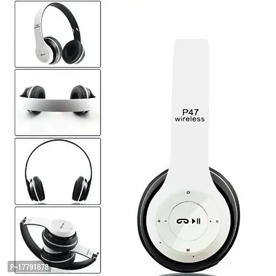 P47 Wireless Headphones with Stereo Memory Card Support Bluetooth Headset Bluetooth  Wired Headset  (Black, On the Ear