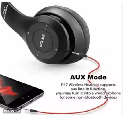 P47 Wireless Bluetooth Sports Headphones Microphone Portable Stereo FM Headset-thumb0