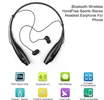 HBS-730 Neckband Bluetooth Headphones Wireless Sport Stereo Headsets Handsfree with Microphone for Android, iOS Devices (Black)-thumb2