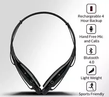 HBS 730 Wireless Bluetooth Neckband in-Ear Headphone Stereo Headset with Vibration Alert for All Smartphones - Black-thumb1