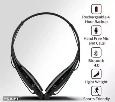 HBS 730 Wireless Bluetooth Neckband in-Ear Headphone Stereo Headset with Vibration Alert for All Smartphones - Black-thumb2