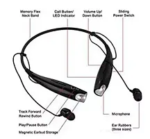HBS 730 Wireless Bluetooth Neckband in-Ear Headphone Stereo Headset with Vibration Alert for All Smartphones - Black-thumb2