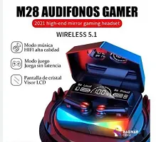 M28 Wireless Earbuds Tws Bluetooth 5 1 Gaming Monster Earphones Touch Control Headphones Microphone Mirror Screen Mini Led Display Excellent Sound Ensure Fast Stable Connection Waterproof-thumb1