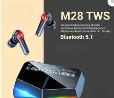 M28 TWS Bluetooth Earphone Type-C Wireless Gaming Headphones, 140H Playtime Noise Cancelling, Music Dual Mode Earbuds with-thumb1