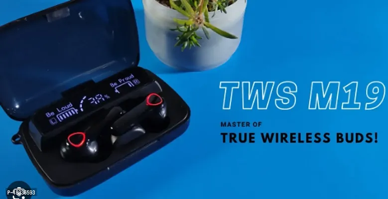 TWS Bluetooth 5.0 Wireless In Ear Earbuds Touch Waterproof LED Digital Display Bluetooth Headset (Black, True Wireless)-thumb0