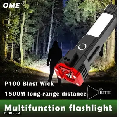 Rechargeable Torch Flashlight,Long Distance Beam Range Car Rescue Torch with Hammer Window Glass and Seat Belt Cutter Built in Mobile USB CHARGAR
