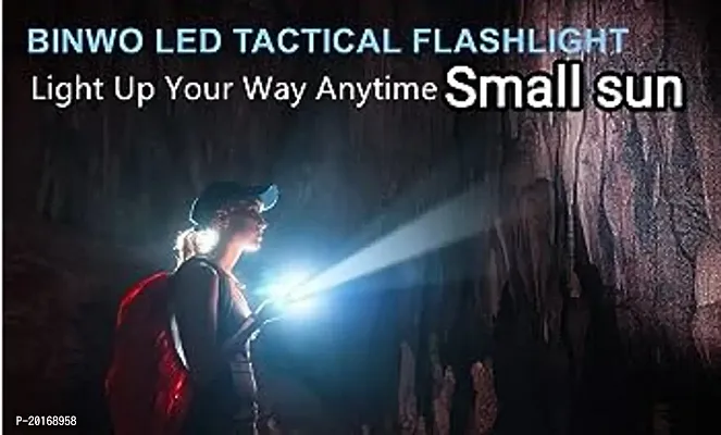 3W Rechargeable Torch LED Flashlight Long Distance Range, Hammer Strong Magnets Torch