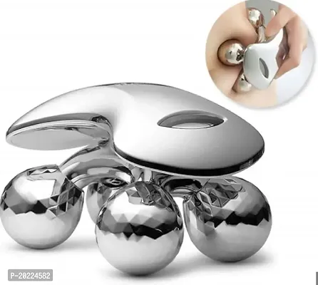 4D Manual Roller Massager 360 Rotate Face-lift Wrinkle Remover Facial Massage Facial Massage For Relaxation and Slimming Skin Tighten Wrinkle Remover Tool Massager  (Silver