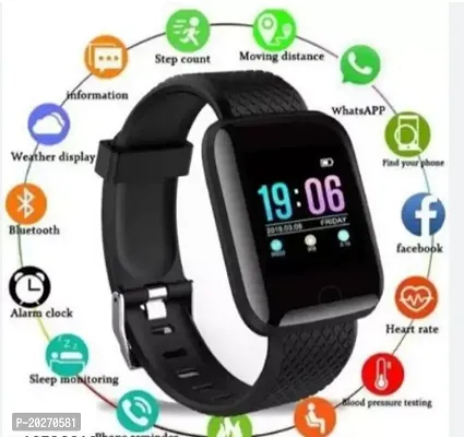 ID116 Plus Smart Bracelet Fitness Tracker Color Screen Smartwatch Heart Rate Blood Pressure Pedometer Sleep Monitor (Black)-thumb0