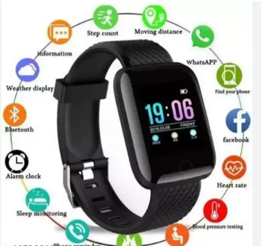 ID116 smart wristwatch for women Black Strap