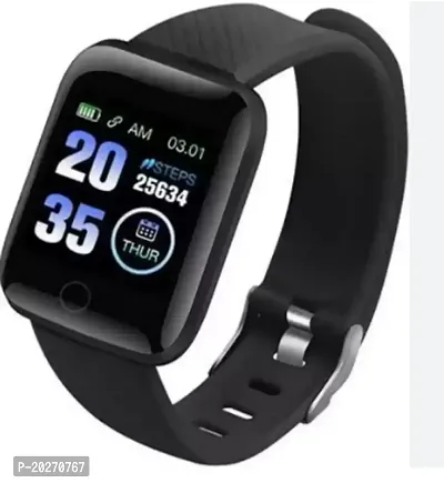 ID116 smart wristwatch for women  (Black Strap-thumb0