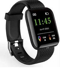 ID116 Plus Bluetooth Fitness Smart Watch for Men Women and Kids Activity Tracker (Black)-thumb2