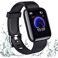 SMART WATCH ID116 Plus Smart Bracelet Fitness Tracker Color Screen Smartwatch Heart Rate Blood Pressure Pedometer Sleep Monitor (Black)-thumb1