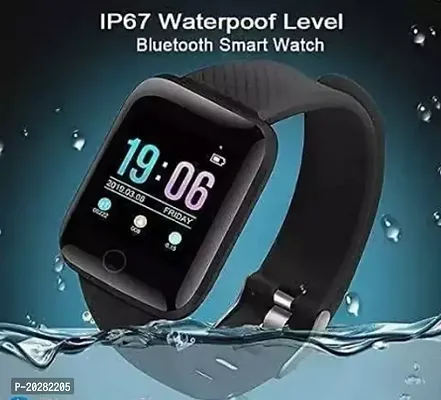 SMART WATCH ID116 Plus Smart Bracelet Fitness Tracker Color Screen Smartwatch Heart Rate Blood Pressure Pedometer Sleep Monitor (Black)-thumb0