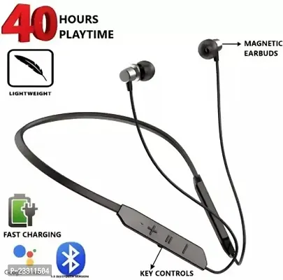 BT Max Above 30Hrs Playtime in-Ear Bluetooth Vibration Calling Alarm Neckband, IPX4 Sweatproof, Magnetic
