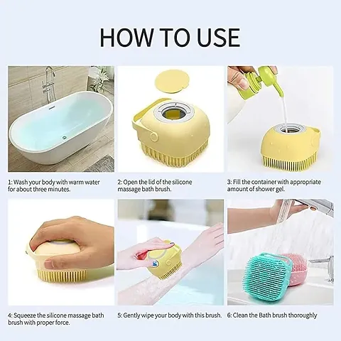 Silicone Bath Brush For Clean Body With Shampoo Dispenser