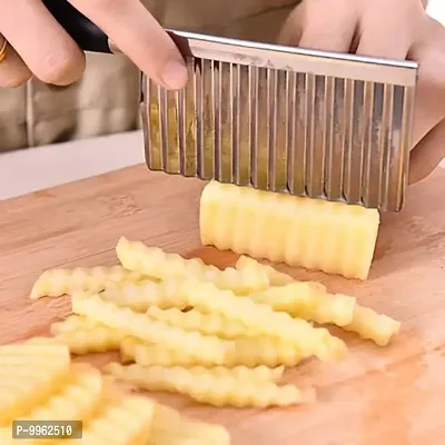 CRINKLE CUT KNIFE POTATO CHIP CUTTER WITH WAVY BLADE FRENCH FRY CUTTER-thumb0