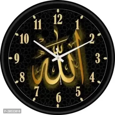 Shree Balaji Creations Stores Modern Tic Tic Movement Plastic  Glass Islamic Round Wall Clock for Home Decoration Ideal for Bedroom Living Room  Office-thumb0