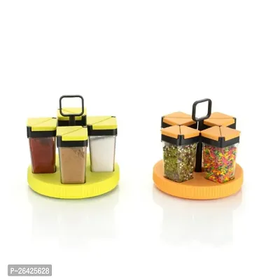 4 pcs Sprinkles Jar set Spice Rack for Dining Table Salt,Pepper and Masala Shaker (100ml Each)-thumb0