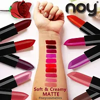 NOY Long Lasting Creme Matte Lipsticks Combo of 4 Pcs (Orange, Carrot Red, Wine, Peach)-thumb3