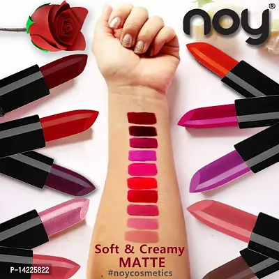 NOY Long Lasting Creme Matte Lipsticks Combo of 4 Pcs (Orange, Carrot Red, Wine, Peach)-thumb4