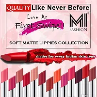 MI Fashion Made in India Lipstick Combo Offers 100% Veg Long Lasting - Shimmer Cherry Liquid Matte Lipstick, Red Bomber Creamy Matte Lipstick-thumb3