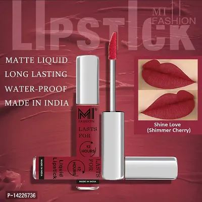 MI Fashion Made in India Lipstick Combo Offers 100% Veg Long Lasting - Shimmer Cherry Liquid Matte Lipstick, Red Bomber Creamy Matte Lipstick-thumb5