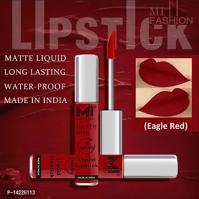 MI Fashion Made in India Lipstick Combo Offers 100% Veg Long Lasting - Red Liquid Matte Lipstick, Dry Red Creamy Matte Lipstick-thumb5