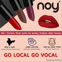 NOY Creme Matte Long Stay Bold Color Pigmentation Creamy Matte Lipstick Combo (Metallic Light Pink, Red, Metallic Magenta, Light Onion)-thumb1