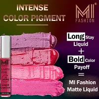 MI Fashion Liquid Matte Lipsticks Pink Matte Lipstick, Brick Red Matte Lipsticks, Cherry Red Matte Lipsticks Set of 3 Pcs-thumb3