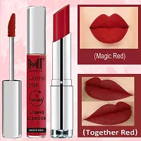 MI Fashion Made in India Lipstick Combo Offers 100% Veg Long Lasting - Red Liquid Matte Lipstick, Romantic Red Creamy Matte Lipstick-thumb2