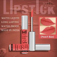 MI Fashion Made in India Lipstick Combo Offers 100% Veg Long Lasting - Peach Liquid Matte Lipstick, Nude Tude Creamy Matte Lipstick-thumb4