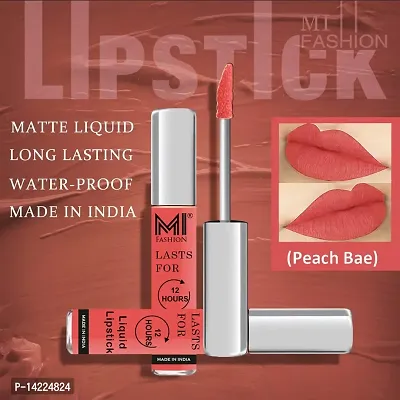 MI Fashion Made in India Lipstick Combo Offers 100% Veg Long Lasting - Peach Liquid Matte Lipstick, Nude Tude Creamy Matte Lipstick-thumb5