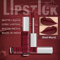 MI Fashion Matte Lipsticks Combo Offers Liquid Lipstick Red Colour, Nude Lipstick Matte, Peach Colour Lipstick Set of 3 Pcs-thumb2