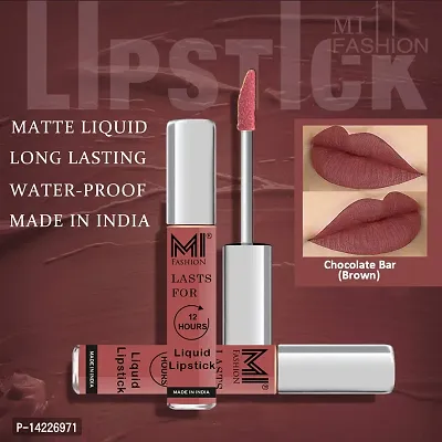 MI Fashion Made in India Lipstick Combo Offers 100% Veg Long Lasting - Brown Liquid Matte Lipstick, Red Bomber Creamy Matte Lipstick-thumb5