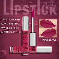 MI Fashion Matt Lipsticks Liquid Pink Matte Lipstick, Cherry Red Matte Lipsticks, Pink Lipstick Set of 3 Pcs-thumb2