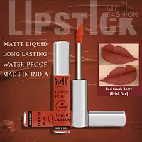 MI Fashion Made in India Lipstick Combo Offers 100% Veg Long Lasting - Brick Red Liquid Matte Lipstick, Pink Passion Creamy Matte Lipstick-thumb4