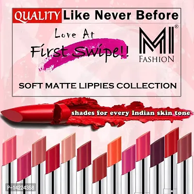 MI Fashion Made in India Lipstick Combo Offers 100% Veg Long Lasting - Red Liquid Matte Lipstick, Matelic Nude Creamy Matte Lipstick-thumb4