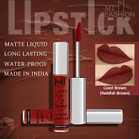 MI Fashion Lipstick Combo Liquid Matte Red Brown Lipstick, Nude Matte Lipstick, Brick Red Lipsticks Set of 3 Pcs-thumb2