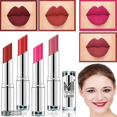 Matte Lipstick Combo ? 4 Vivid Colours (Brown,Coral,Pink Passion,Mauve-thumb0