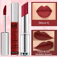 MI Fashion Made in India Lipstick Combo Offers 100% Veg Long Lasting - Brown Liquid Matte Lipstick, Mauve Creamy Matte Lipstick-thumb2