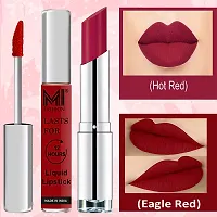 MI Fashion Made in India Lipstick Combo Offers 100% Veg Long Lasting - Red Liquid Matte Lipstick, Dry Red Creamy Matte Lipstick-thumb2